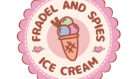 pink brown cute ice cream logo